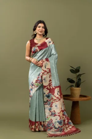 Neel Rosebud Saree