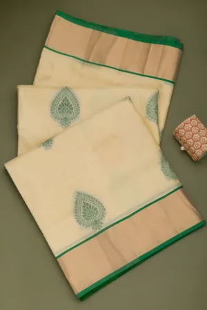 Beige Zariwork Pure Silk Saree