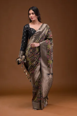 Black Zariwork Banarasi Silk Saree