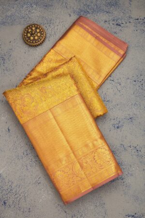 Light Brown Zariwork Pure Silk Saree
