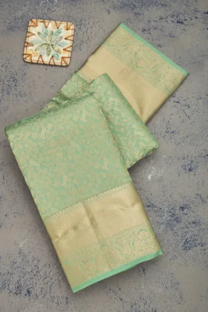 Pista Green Zariwork Pure Silk Saree