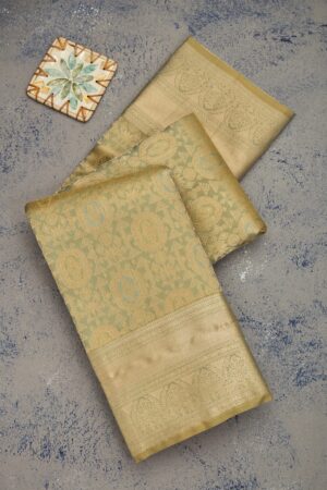 Pista Green Zariwork Pure Silk Saree
