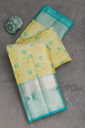 Pista Green Zariwork Pure Silk Saree