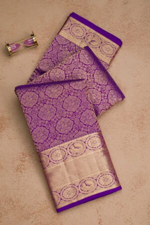 Purple Zariwork Pure Silk Saree