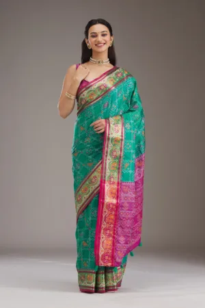 Wine Printed Silk Saree