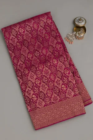 Wine Zariwork Pure Silk Saree