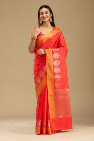 Red Zariwork (Gold) Silk Saree