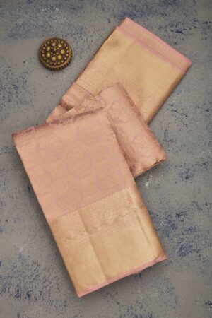 Onion Pink Zariwork Pure Silk Saree