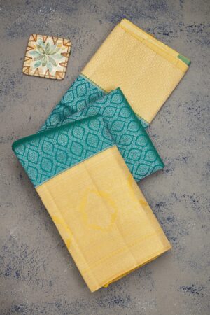 Turquoise Blue Zariwork Pure Silk Saree