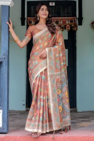 Terracotta Handloom Cotton Saree