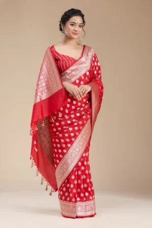 Red Zariwork (Gold) Silk Saree