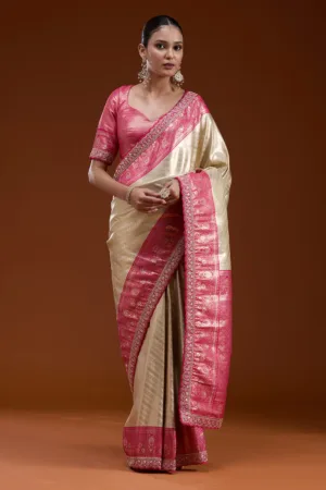 Beige Cording Silk_Saree