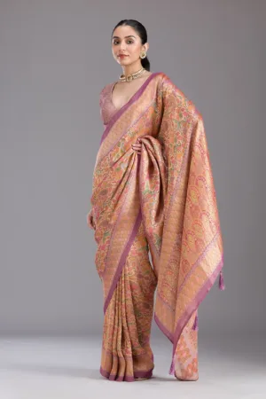Lavender Banarasi Silk Saree