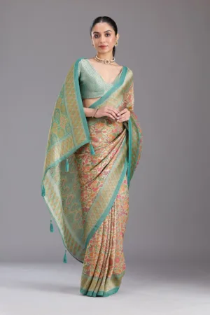 Sea Green Banarasi Silk Saree